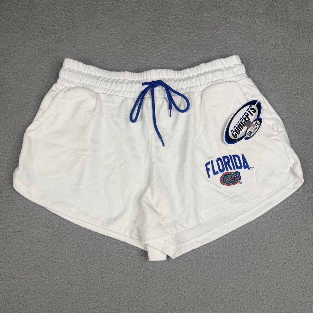 Florida Gators Shorts Womens XL White Borough Lounge Sweat Comfort NCAA Logo NWT